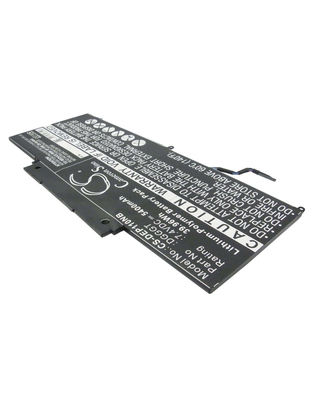 Battery for Dell, Xps 11, Xps11-1308t, Xps11-1508t 7.4V, 5400mAh - 39.96Wh