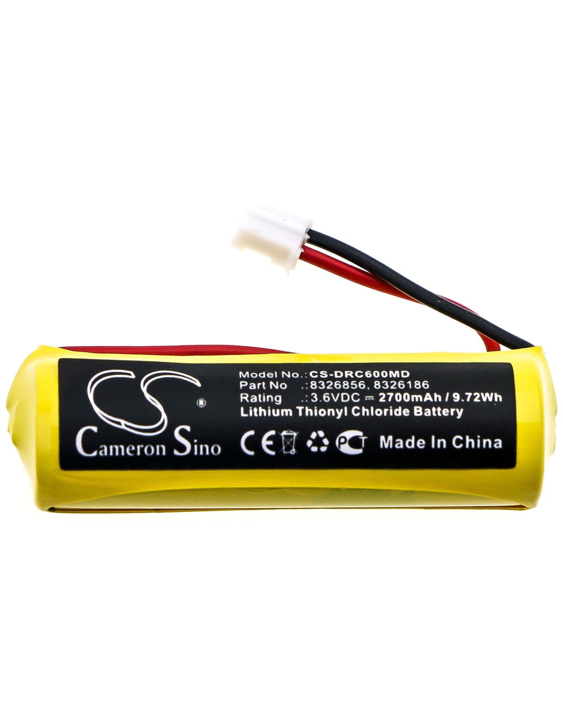 Battery for Drager, Pac 6000, Pac 6500, Pac 8000 3.6V, 2700mAh - 9.72Wh