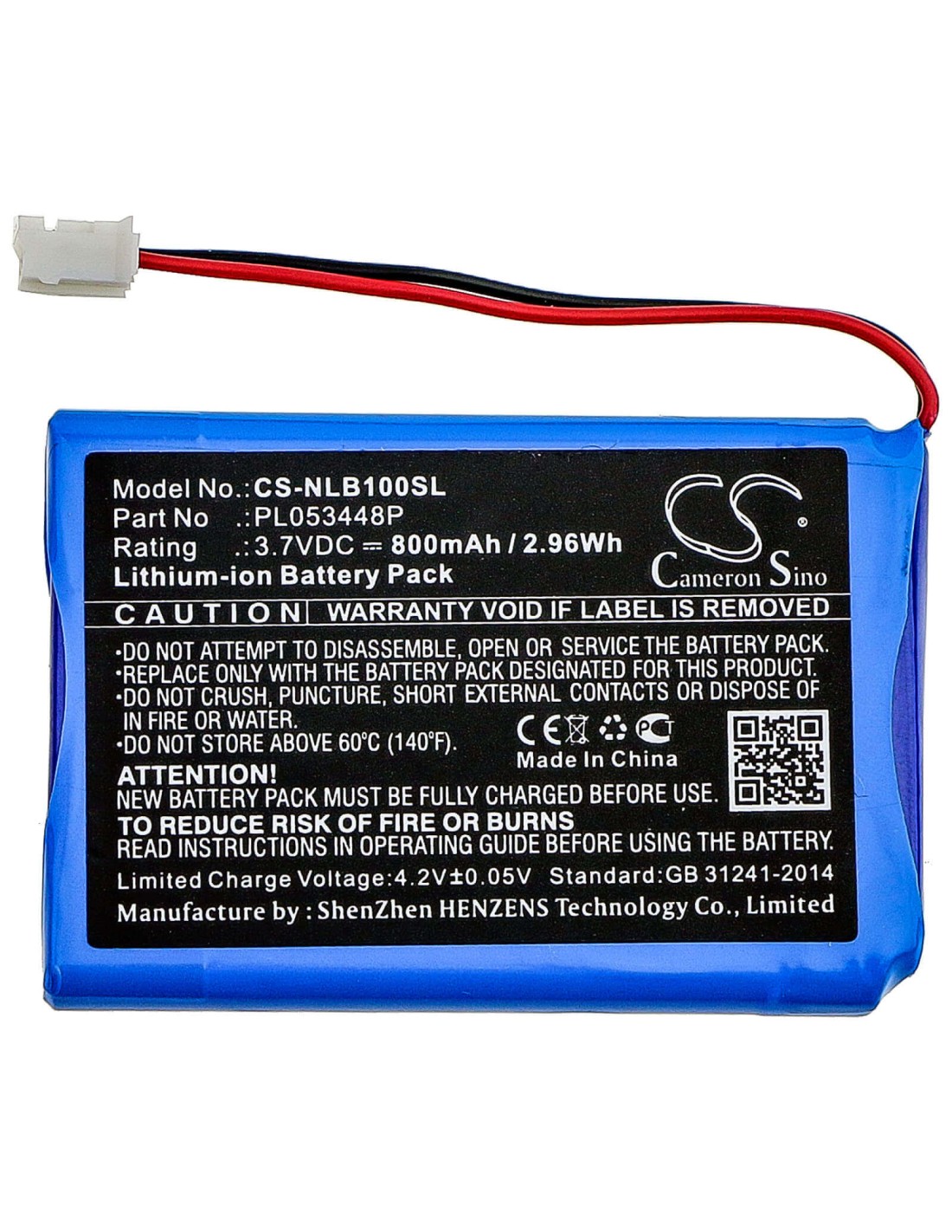 Battery for Nolan, B5, B901l, B901r 3.7V, 800mAh - 2.96Wh