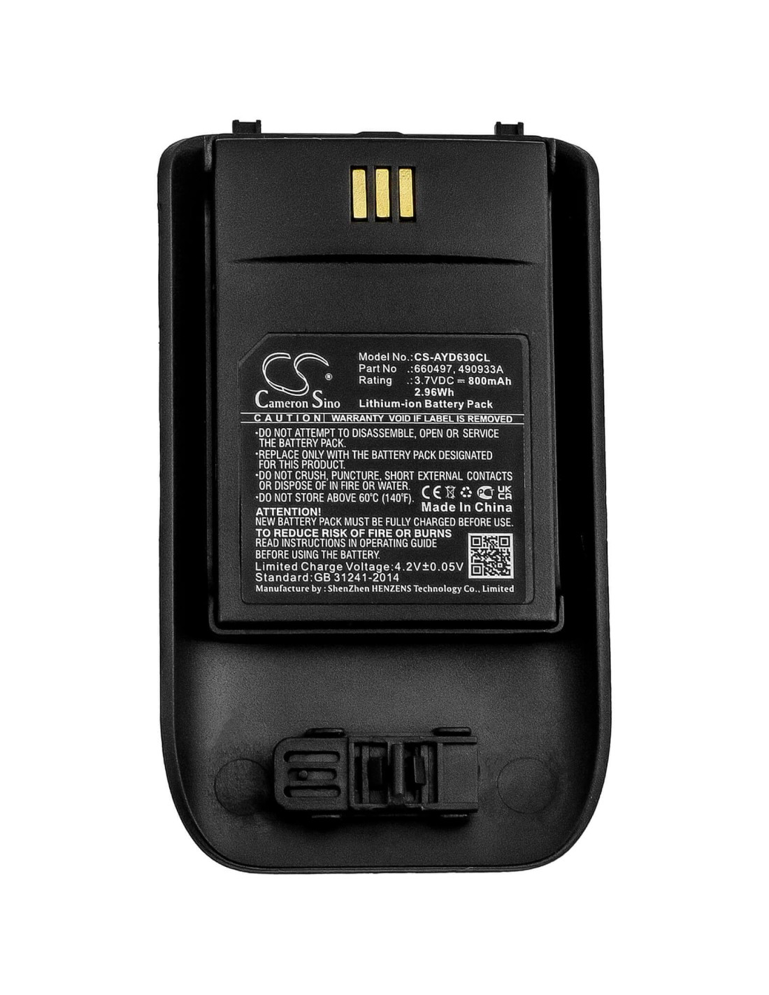 Battery for Ascom, D63, Dect 3735, Dh7 3.7V, 800mAh - 2.96Wh