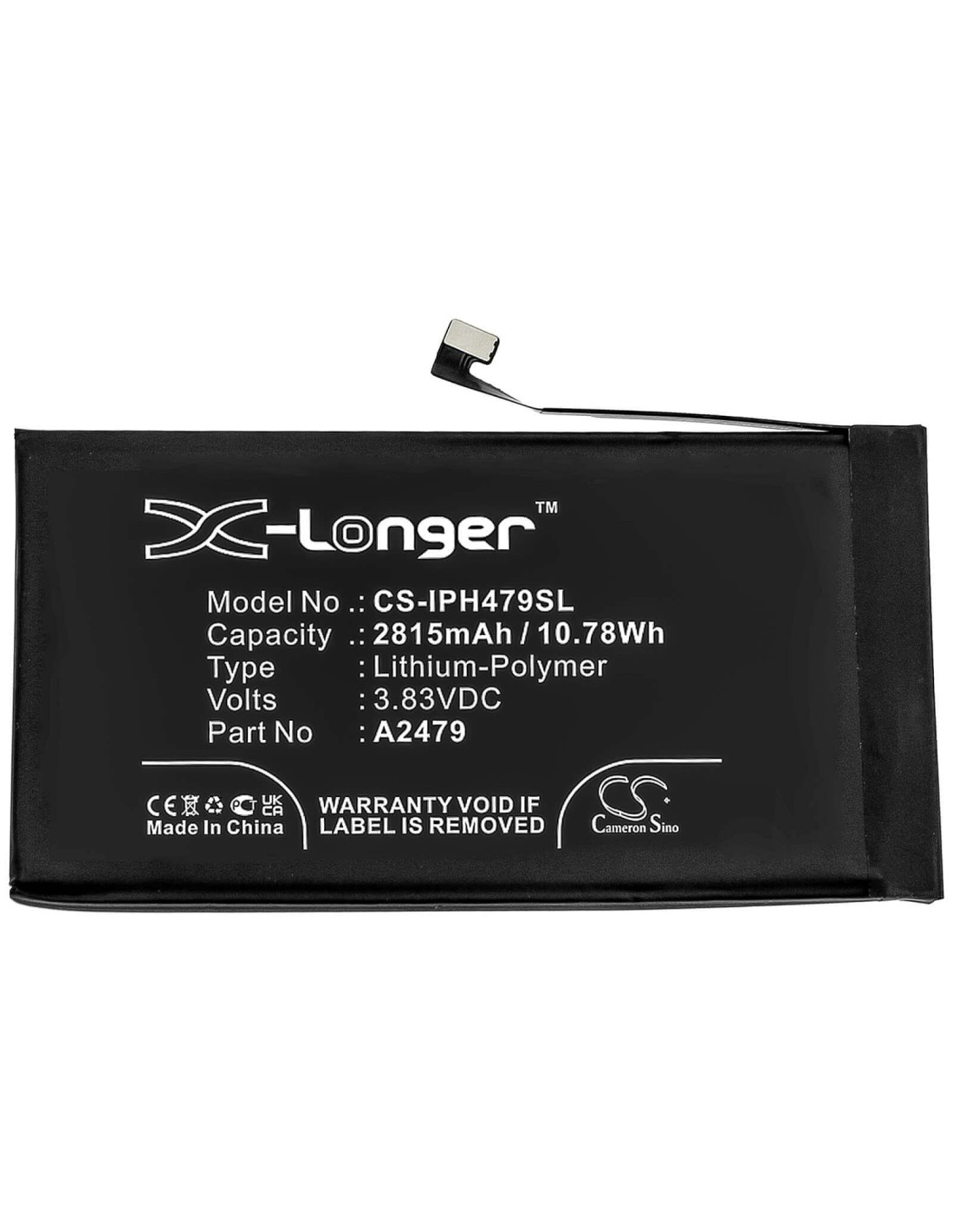 Battery for Apple, Iphone 12 3.83V, 2815mAh - 10.78Wh