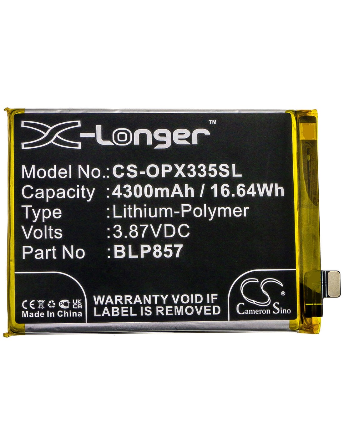 Battery for Oppo, Realme Gt Neo, Realme Gt Neo 5g 2021 3.87V, 4300mAh - 16.64Wh