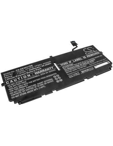 Battery for Dell, Xps 13 9300, Xps 13 9300 2020, Xps 13 9300 I5 Fhd 7.6V, 6500mAh - 49.40Wh