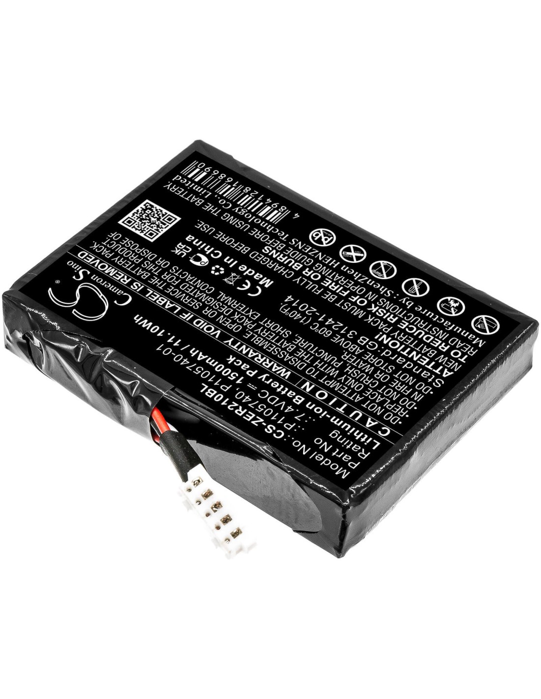 Battery for Zebra, Zq200, Zq210, Zq21-a0e12ke-00 7.4V, 1500mAh - 11.10Wh