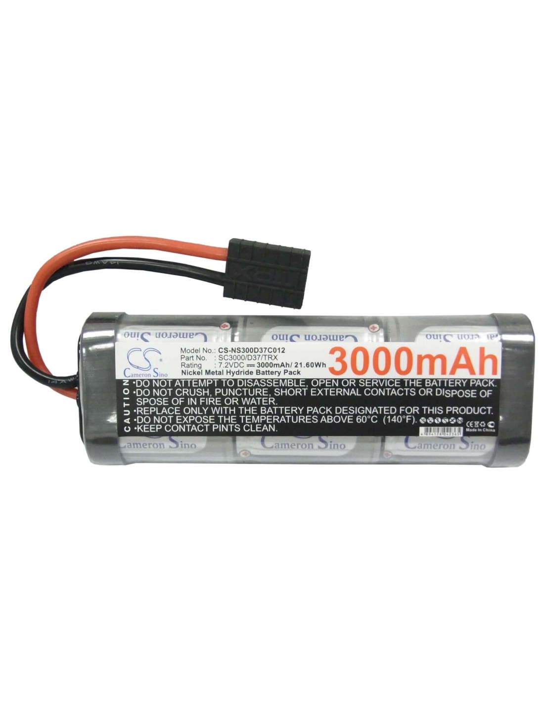 7.2V, Ni-MH, 3000mAh, Battery fits Cameron Sino, Cs-ns300d37c012, 21.6Wh
