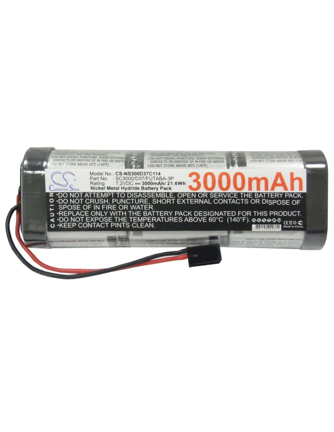 7.2V, Ni-MH, 3000mAh, Battery fits Cameron Sino, Cs-ns300d37c114, 21.6Wh