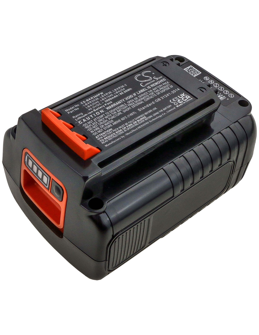 40.0V, Li-ion, 2000mAh, Battery fits Black & Decker, Cm1640, Cm2040, Cm2043c, 80.00Wh