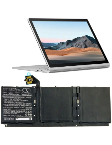 7.58V, Li-Polymer, 6000mAh, Battery fits Microsoft, Surface Book 3 13 Core I5-1035, Surface Book 3 15 1872, Surface Book 3 1867,