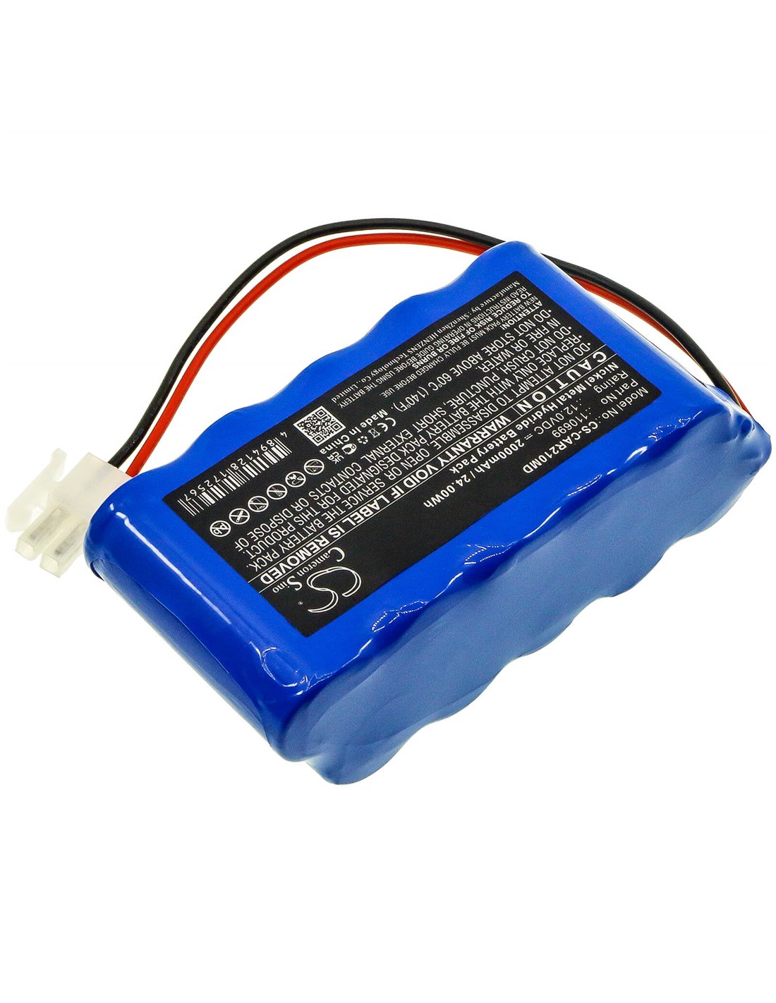 12.0V, 2000mAh, Ni-MH Battery fits Cardioline, Ecg Ar2100 View, 24.00Wh