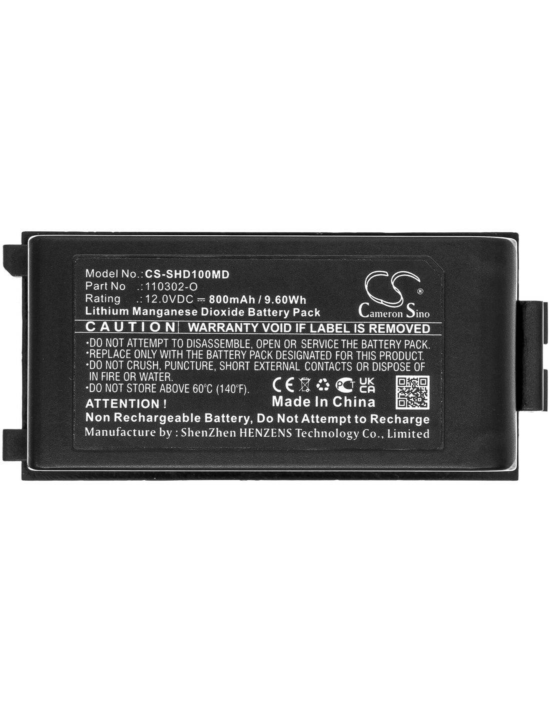 12.0V, 800mAh, Li-MnO2 Battery fits Schiller, Defibrillator Easyport, 9.60Wh
