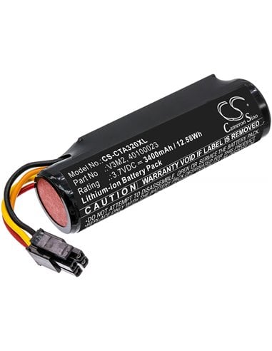 3.7V, 3400mAh, Li-ion Battery fits Dejavoo, Z9 Black, Z9 V4, 12.58Wh