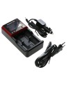 Mains Double Slot Charger for AA, AAA 18650 Charges NiMh & Lithium Ion Cells Euro Plug