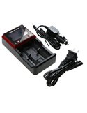 Mains Double Slot Charger for AA, AAA 18650 Charges NiMh & Lithium Ion Cells USA Plug