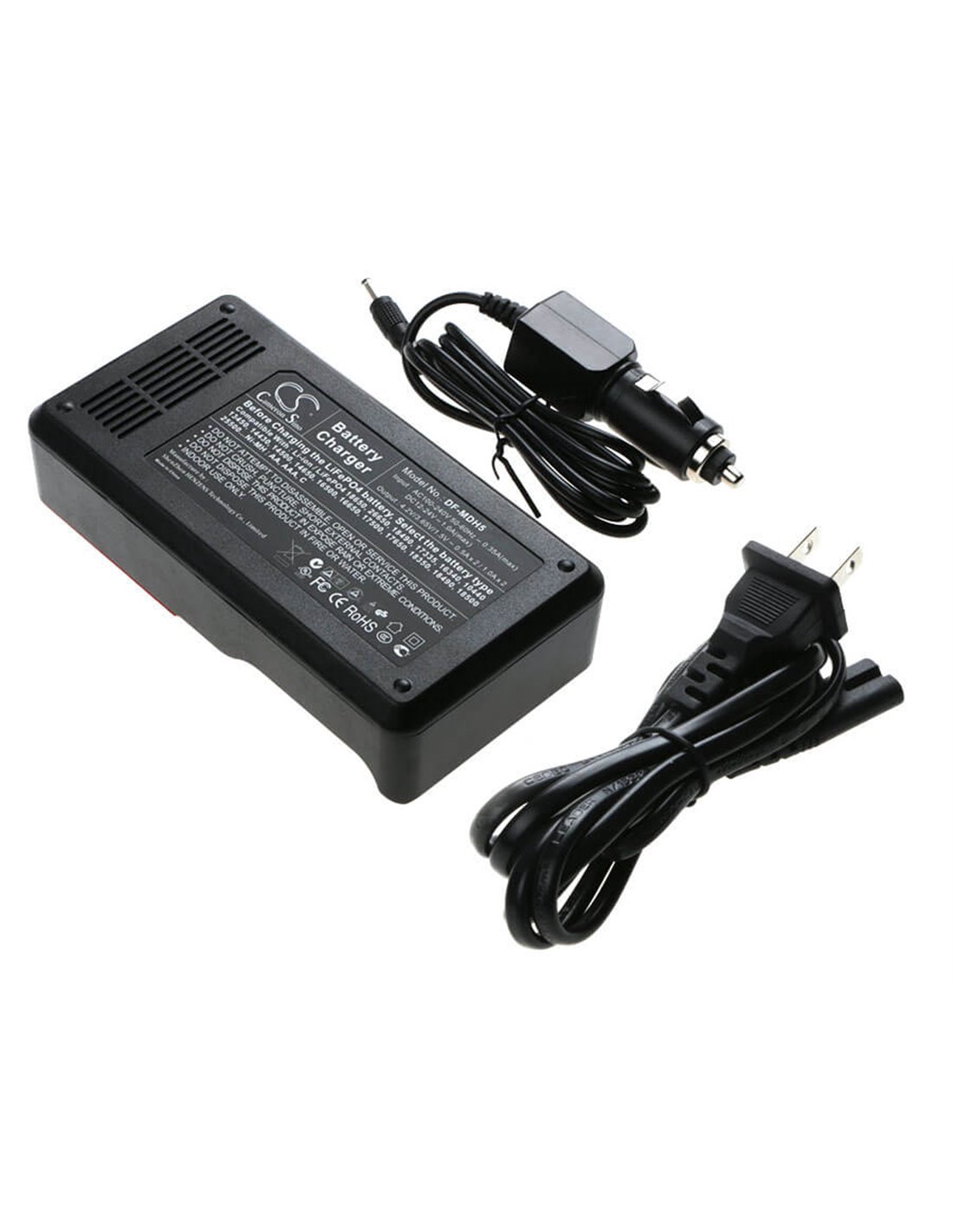 Mains Double Slot Charger for AA, AAA 18650 Charges NiMh & Lithium Ion Cells USA Plug