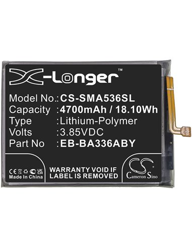 3.85V, 4850mAh, Li-Polymer Battery fit's Samsung, Galaxy A53 5g 2022, Sm-a5360, Sm-a536a, 18.67Wh