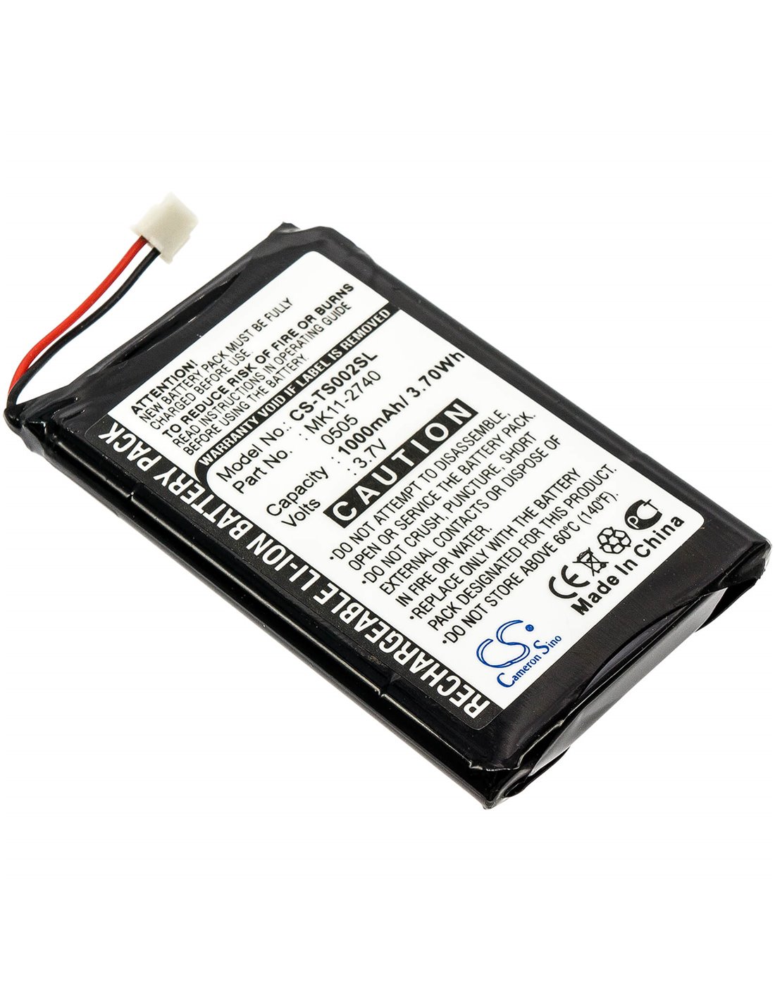 Battery for Toshiba, Gigabeat Megf10, Gigabeat Megf20, Gigabeat Megf40 3.7V, 1000mAh - 3.70Wh