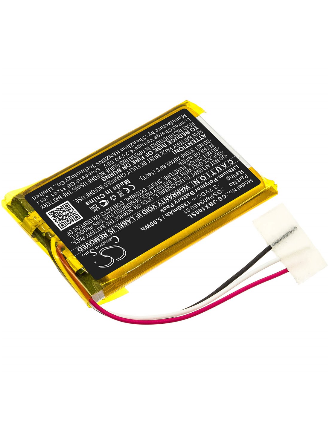 3.7V, 1350mAh, Li-Polymer Battery fit's Jbl, Free Charging Case, Free X Tws Charging Case, 5.00Wh