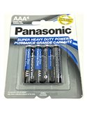 Panasonic Super Heavy Duty AAA Batteries - Non Rechargeable - Carbon Zinc - 4 Pack