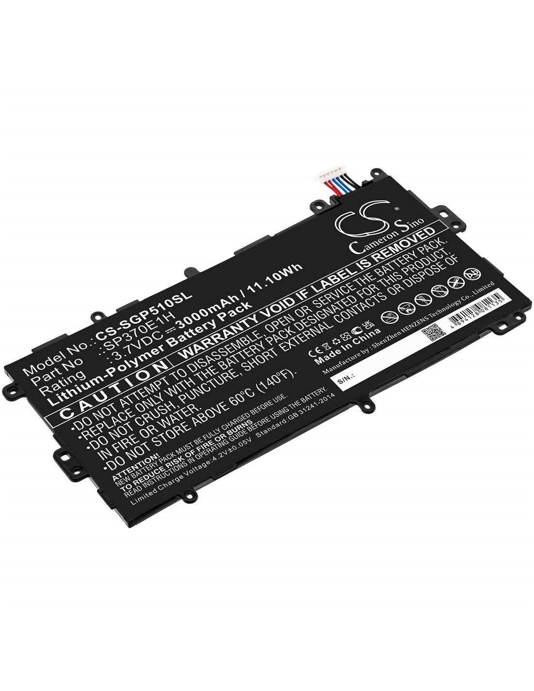 Battery for Samsung Gt-n5100, Galaxy Note 8.0 32gb, Galaxy Note 8.0 3.7V, 3000mAh - 11.1Wh