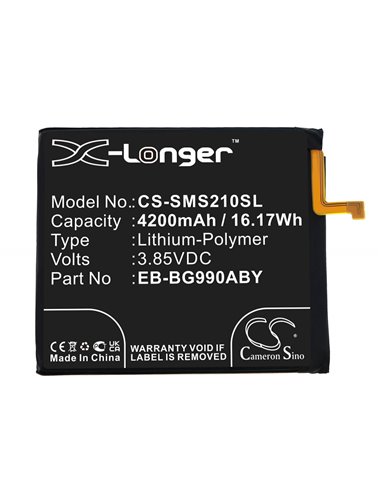 3.85V, Li-Polymer, 4300mAh, Battery fits Samsung, Galaxy S21 Fan Edition 5G, Galaxy S21 FE 5G, 16.56Wh