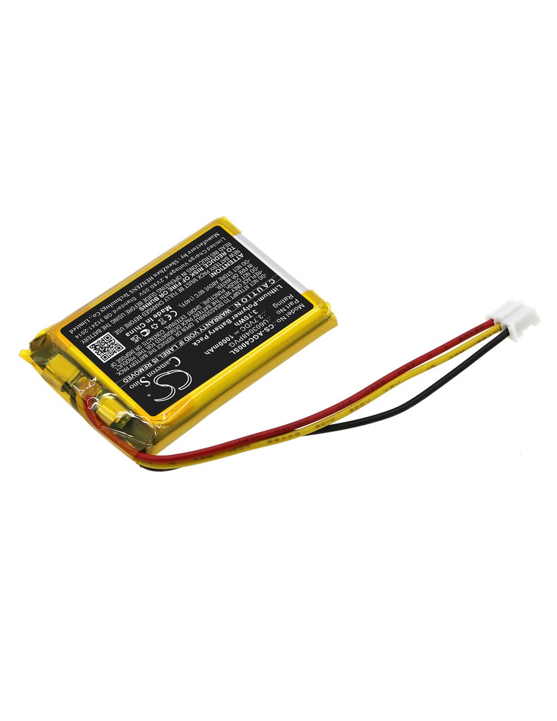 3.7V, Li-Polymer, 1000mAh, Battery fits Astro, gaming C40 Tr Wireless Control, 3.70Wh