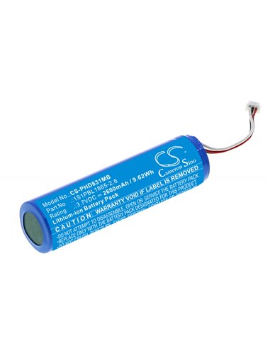 3.7V, Li-ion, 2600mAh, Battery fits Philips Avent Scd831, Avent Scd831/26, 9.62Wh
