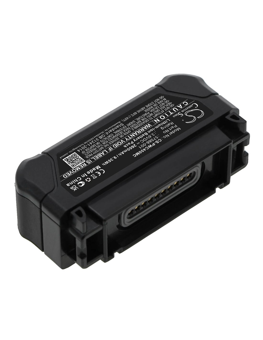 3.6V, Li-ion, 2600mAh, Battery fits Panasonic I-pro Bwc4000 Body-worn Camera, Wv-bwc4000, 9.36Wh