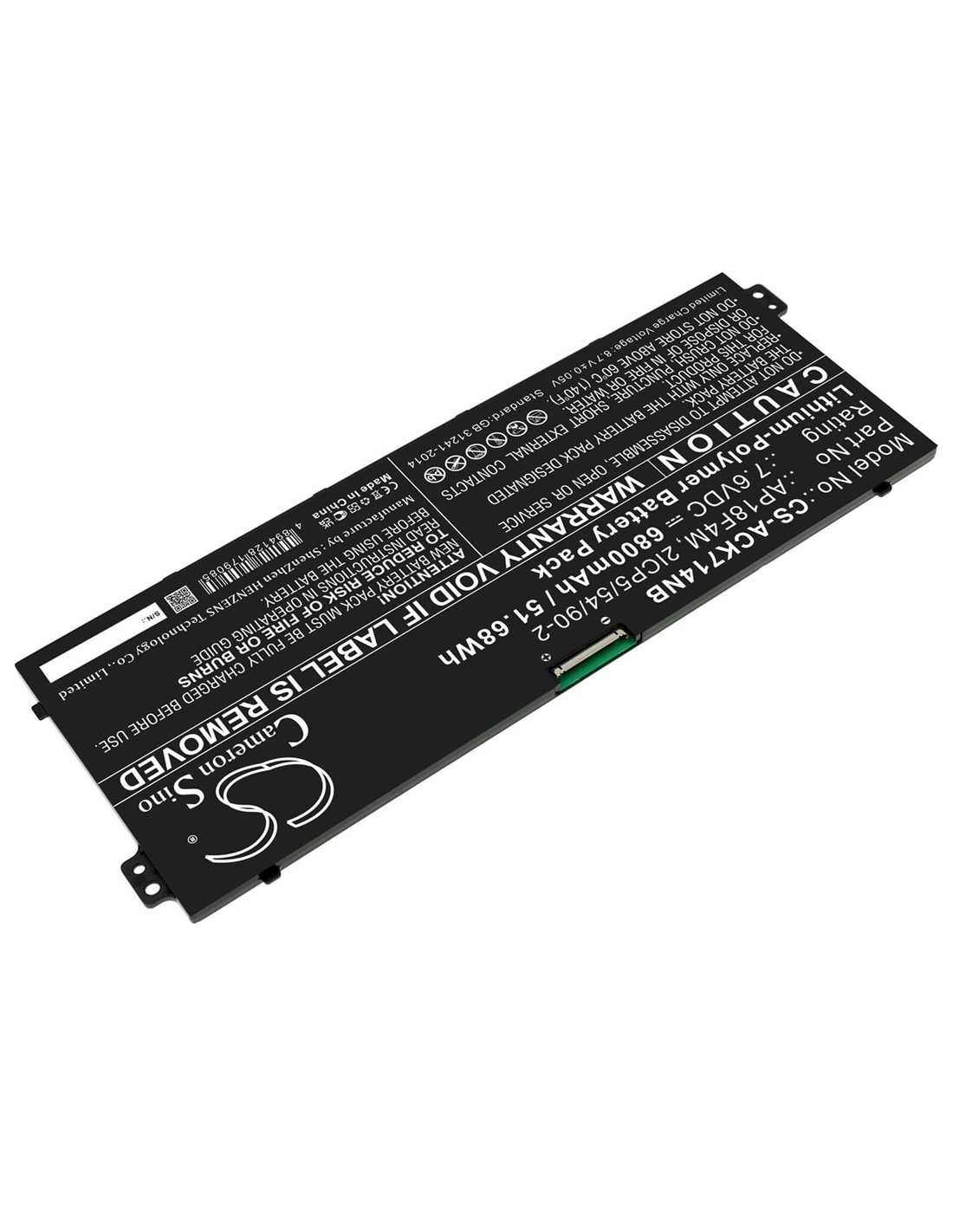 7.6V, Li-Polymer, 6800mAh, Battery fits Acer Cchromebook 715 Cb715-1w-57cc, Chromebook 714 Cb714-1w-3313, 51.68Wh