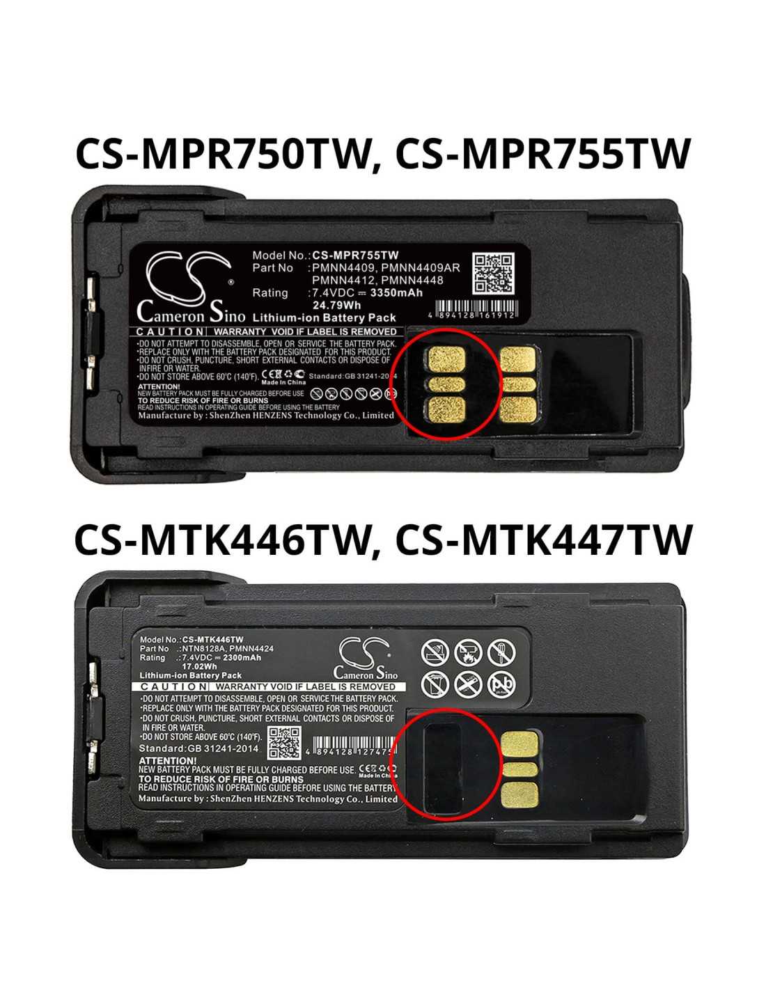 Battery for Motorola Trbo, Xpr7550, Xpr7350 7.4V, 2200mAh - 16.28Wh