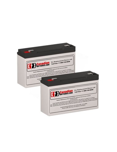 Batteries for Sola N-250 UPS, 2 x 6V, 12ah - 72Wh