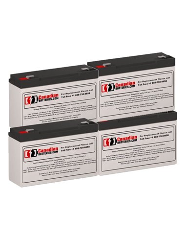 Batteries for Deltec Prm1000 UPS, 4 x 6V, 12Ah - 72Wh