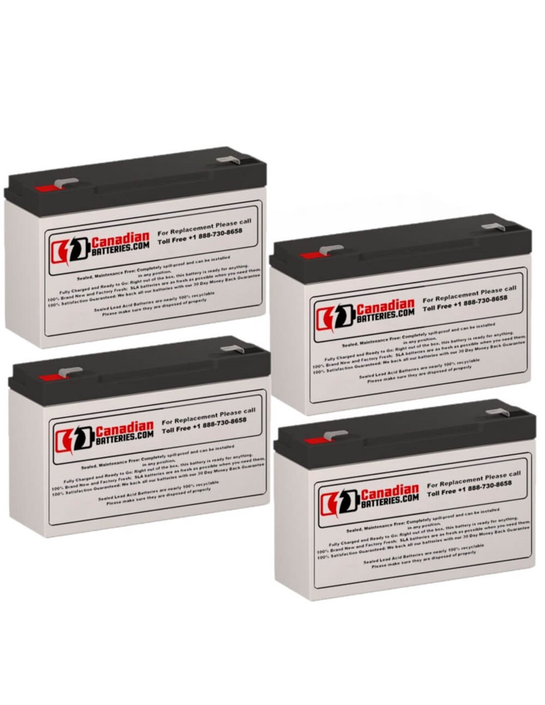 Batteries for Safe 400 UPS, 4 x 6V, 12Ah - 72Wh