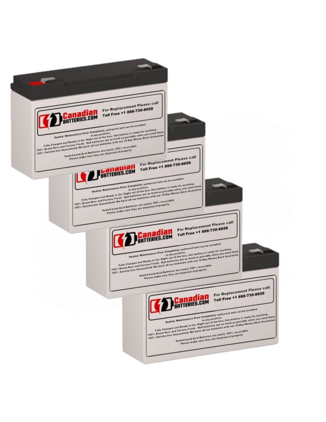 Batteries for Safe Fes200a UPS, 4 x 6V, 12Ah - 72Wh