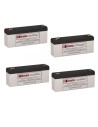 Batteries for Clary Corporation Upsi-1240-ig UPS, 4 x 12V, 2.6Ah - 31.2Wh