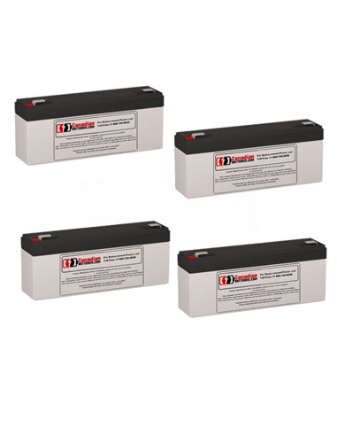 Batteries for Clary Corporation Ups1-1240-1g UPS, 4 x 12V, 2.6Ah - 31.2Wh