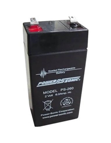 Powersonic 2 Volt 6 A/h Rechargeable sealed lead acid battery
