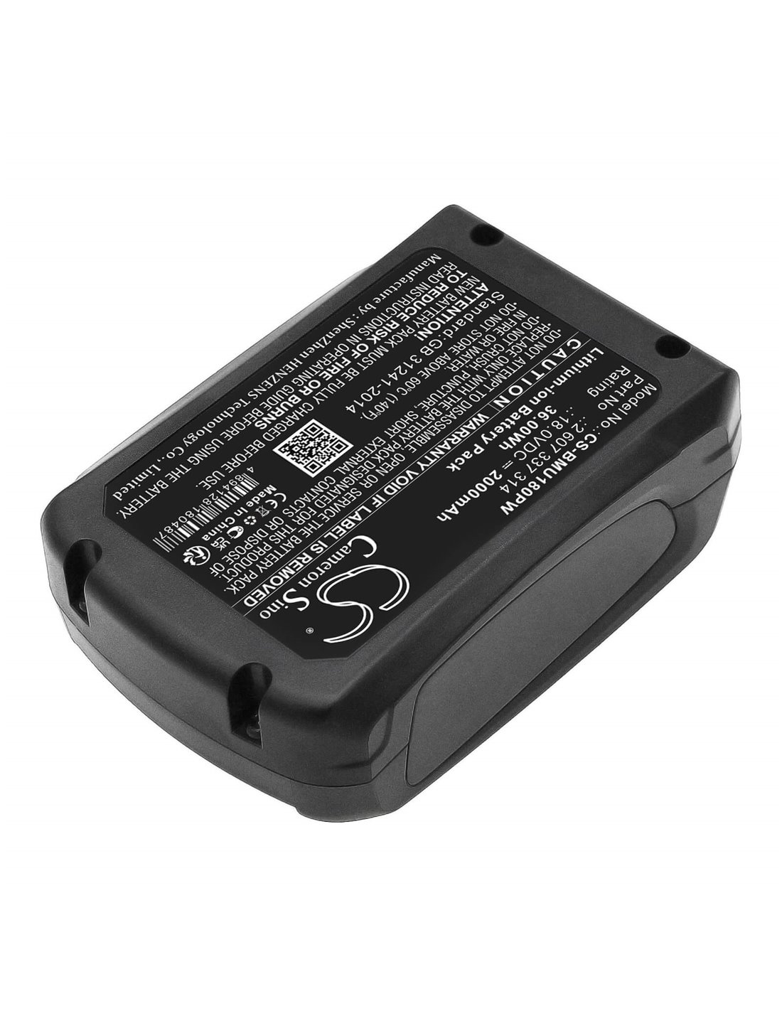18.0V, Li-ion, 2000mAh, Battery fits Bosch Advancedglue 18v, 36.00Wh