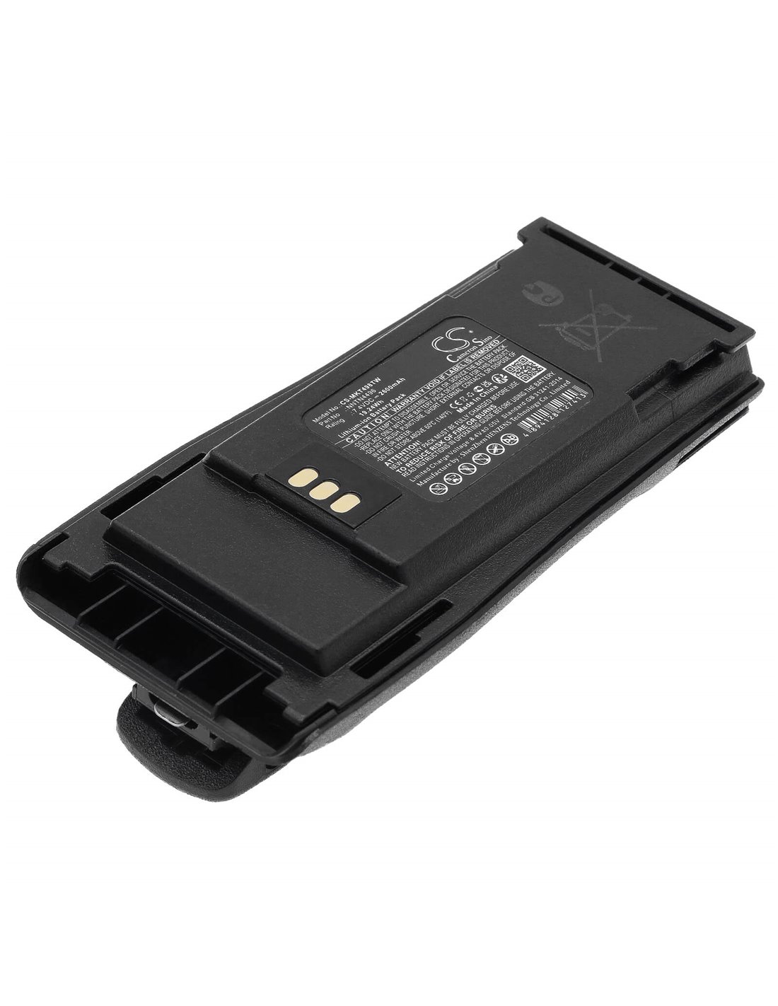 Li-ion Battery, With Sanyo Cells for Motorola Cp150, Cp200, Cp250 7.2V, 2600mAh - 18.72Wh