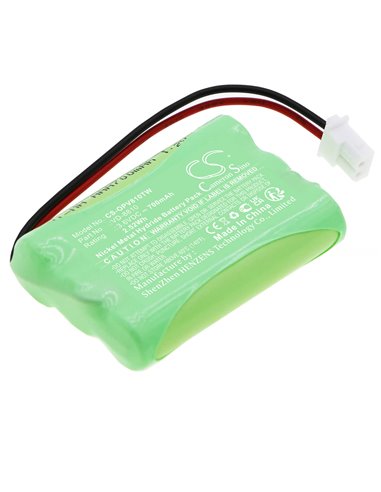 3.6V, Ni-MH, 700mAh, Battery fits Optex, Ivision Wireless Two-way Inter, 2.52Wh