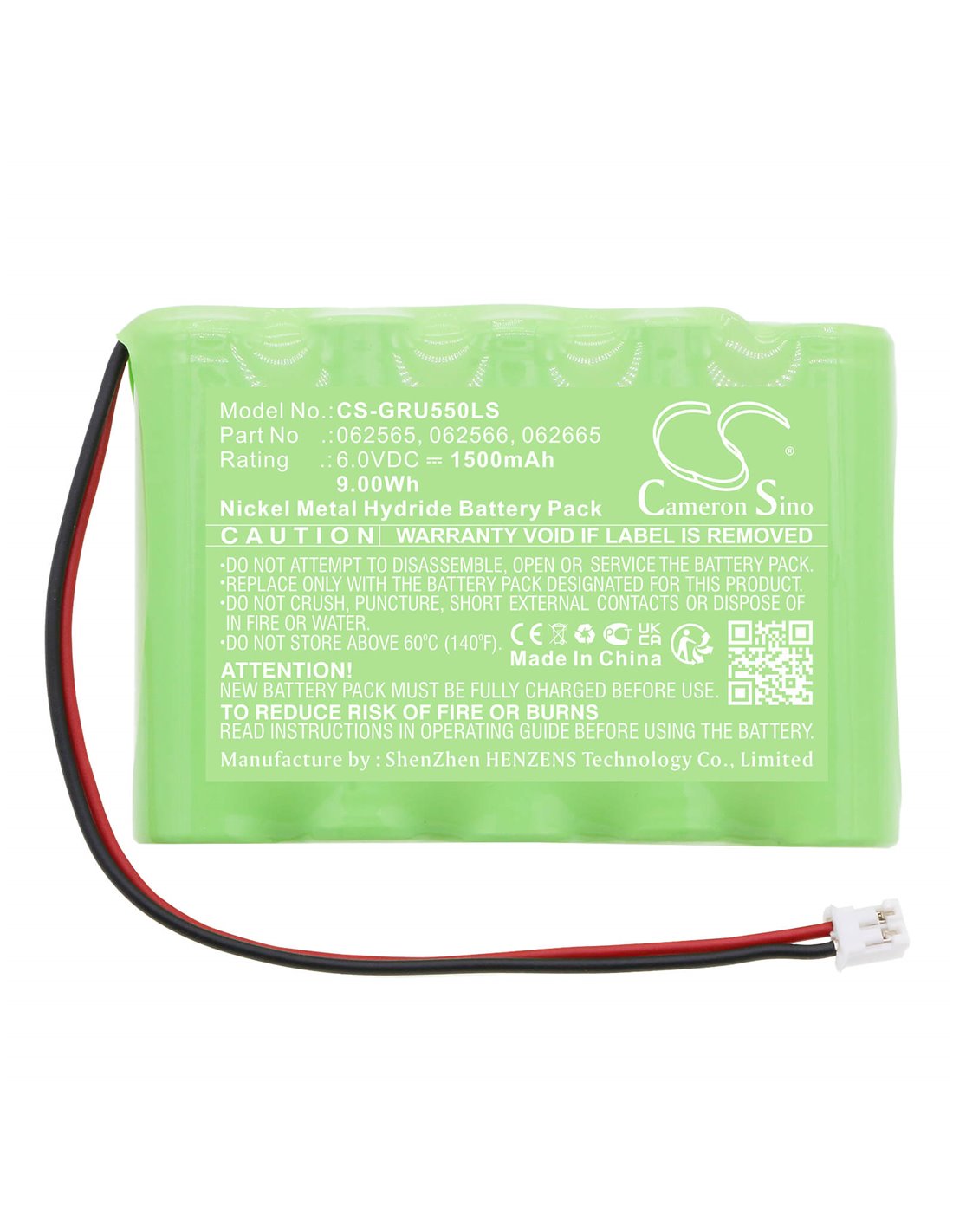 6.0V, Ni-MH, 1500mAh, Battery fits Legrand, Baes Addressable, Sati Connected, 9.00Wh