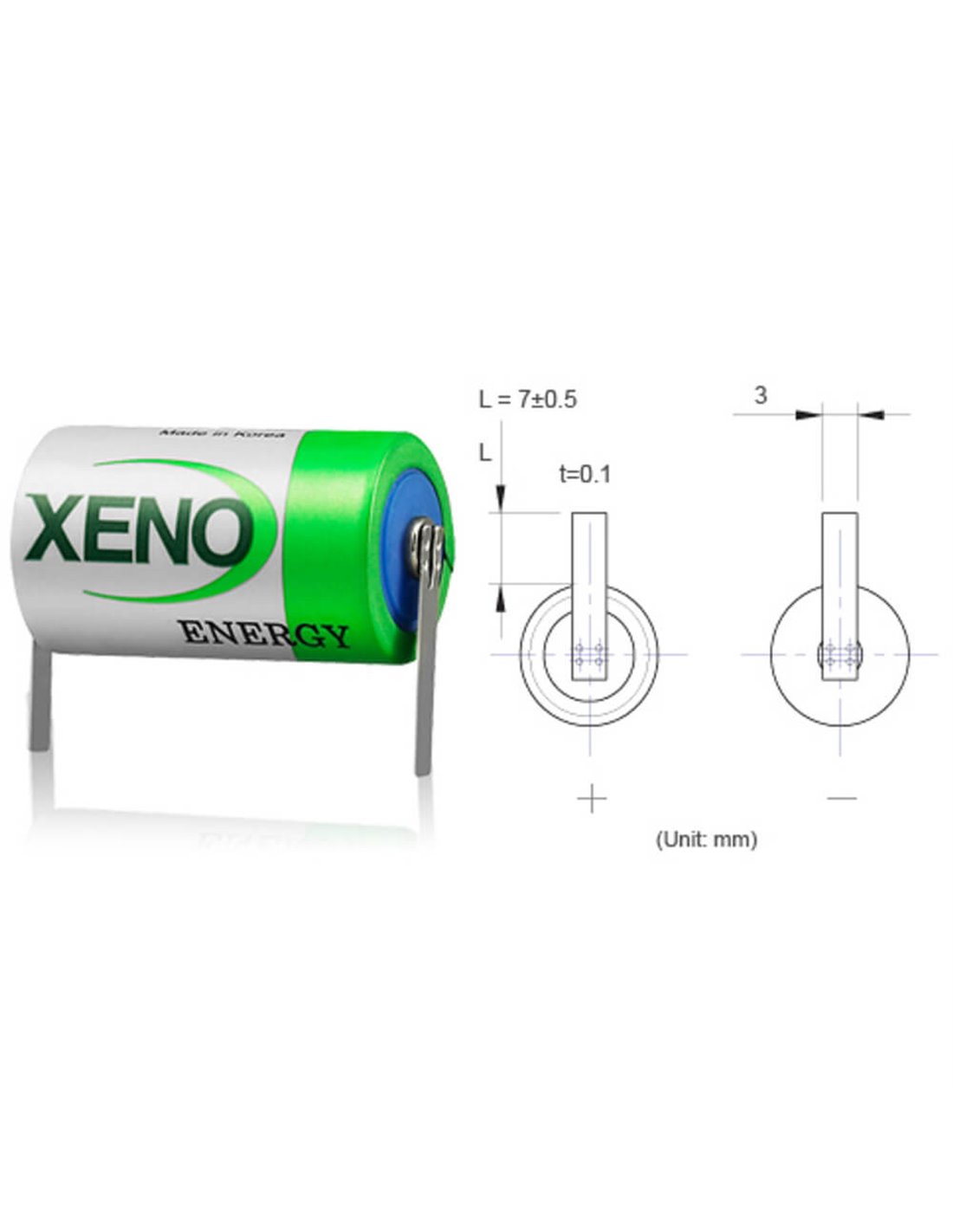 Xeno XL-050F Battery, 3.6V 1/2 AA Lithium Battery (ER14250) 3.6V