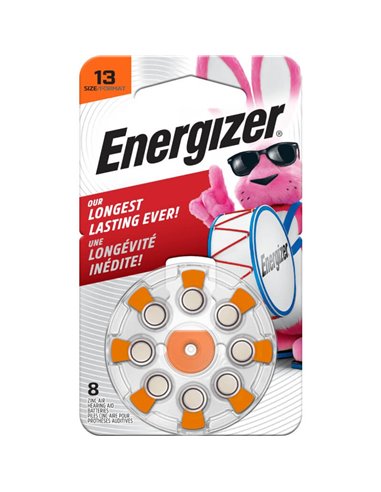 Size 13 Energizer Hearing Aid Battery eight on a card