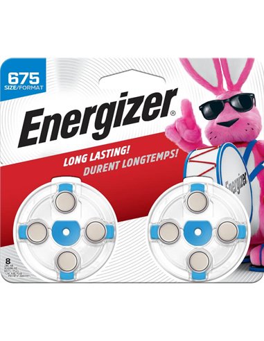 Size 675 Energizer Hearing Aid Battery eight on a card