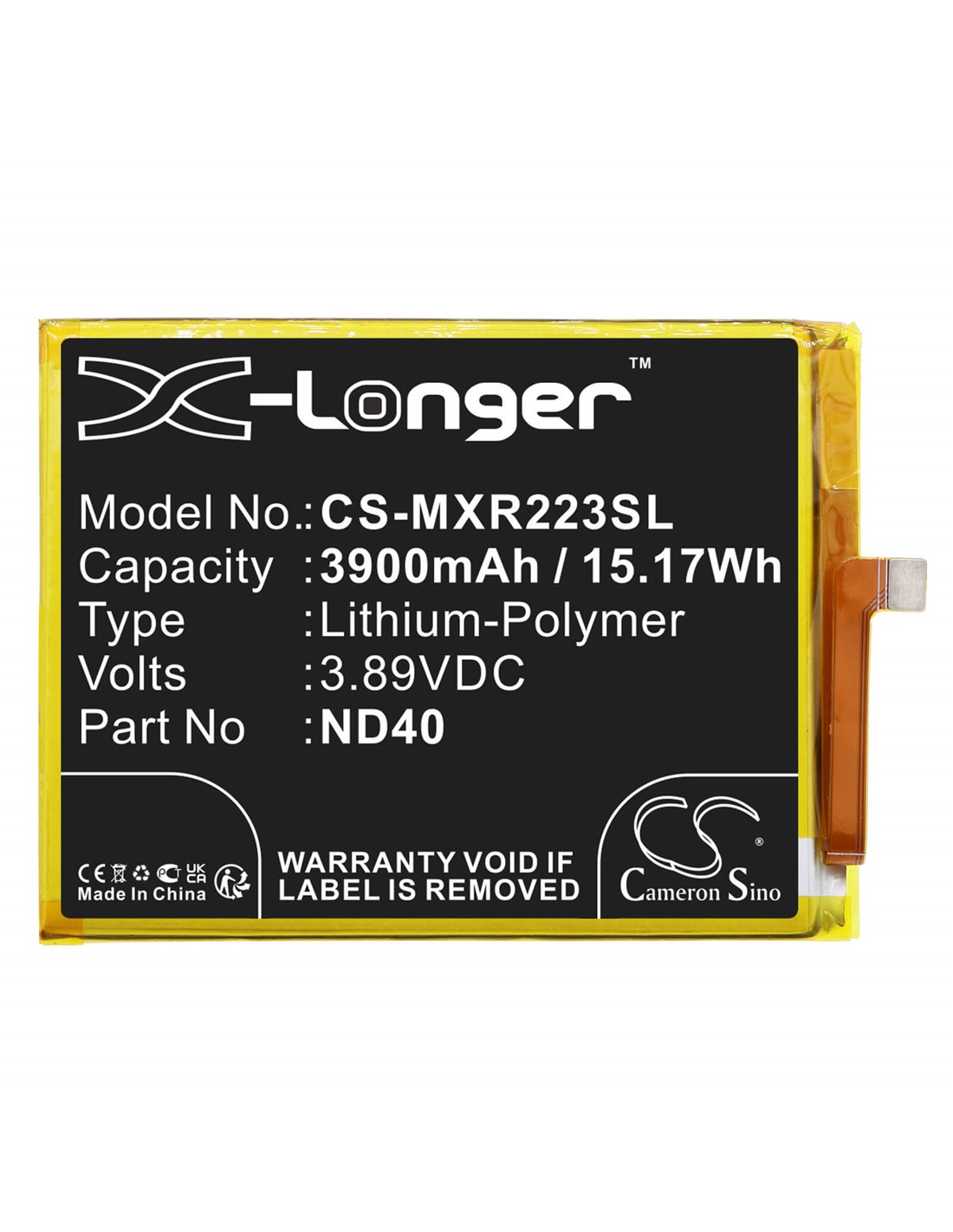 3.89V, Li-Polymer, 3900mAh, Battery fits Motorola, Moto Edge 30, Moto Edge 30 5g, 15.17Wh