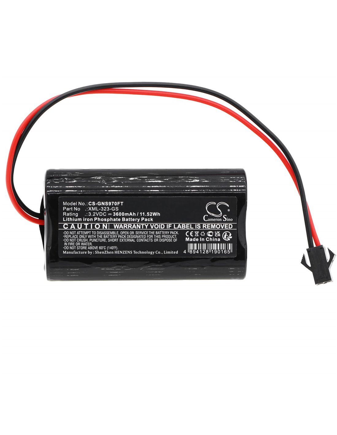 3.2V, LiFePO4, 3600mAh , Battery fits Gama Sonic Gs-103, Gs-104, Gs-94, 11.52Wh