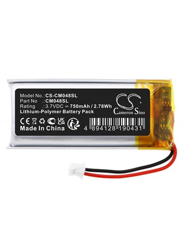 3.7V, Li-Polymer, 750mAh , Battery fits Cameron Sino Cs-cm048sl, 2.78Wh