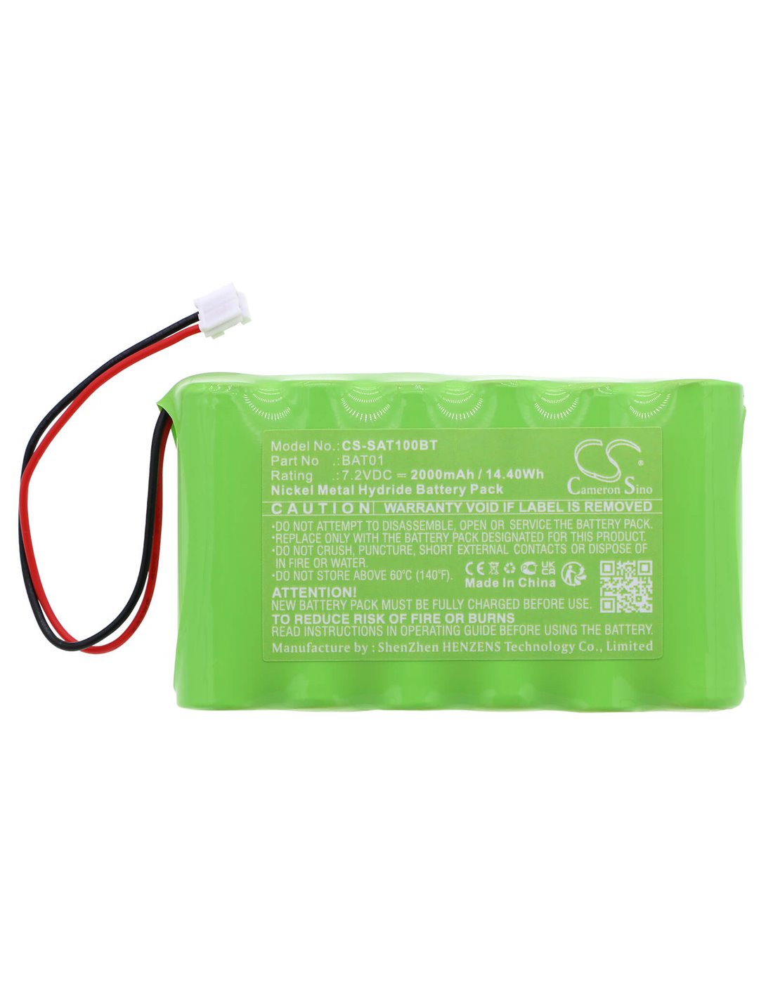 7.2V, Ni-MH, 2000mAh, Battery fits Scantronic, I-on Compact, 14.40Wh