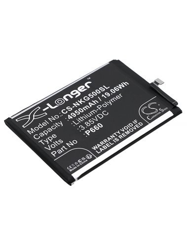 3.85V, Li-Polymer, 4950mAh, Battery fits Nokia, G50, Ta-1358, 19.06Wh