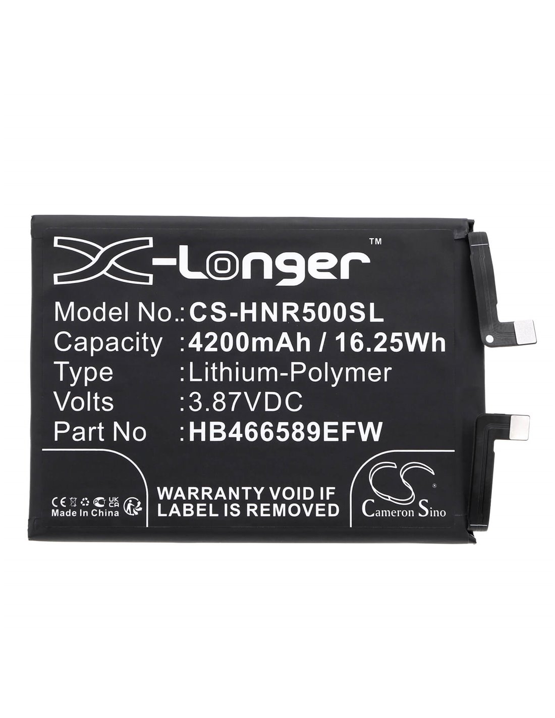 3.87V, Li-Polymer, 4200mAh, Battery fits Honor, 50 Lite, Ntn-l22, 16.25Wh