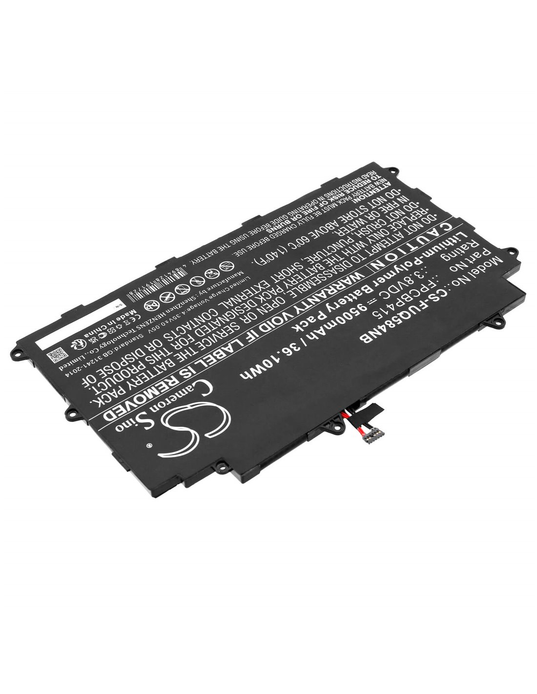 3.8V, Li-Polymer, 9500mAh, Battery fits Fujitsu, Stylistic Q584, 36.10Wh